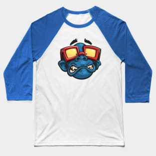 Monkey with glasses scary Baseball T-Shirt